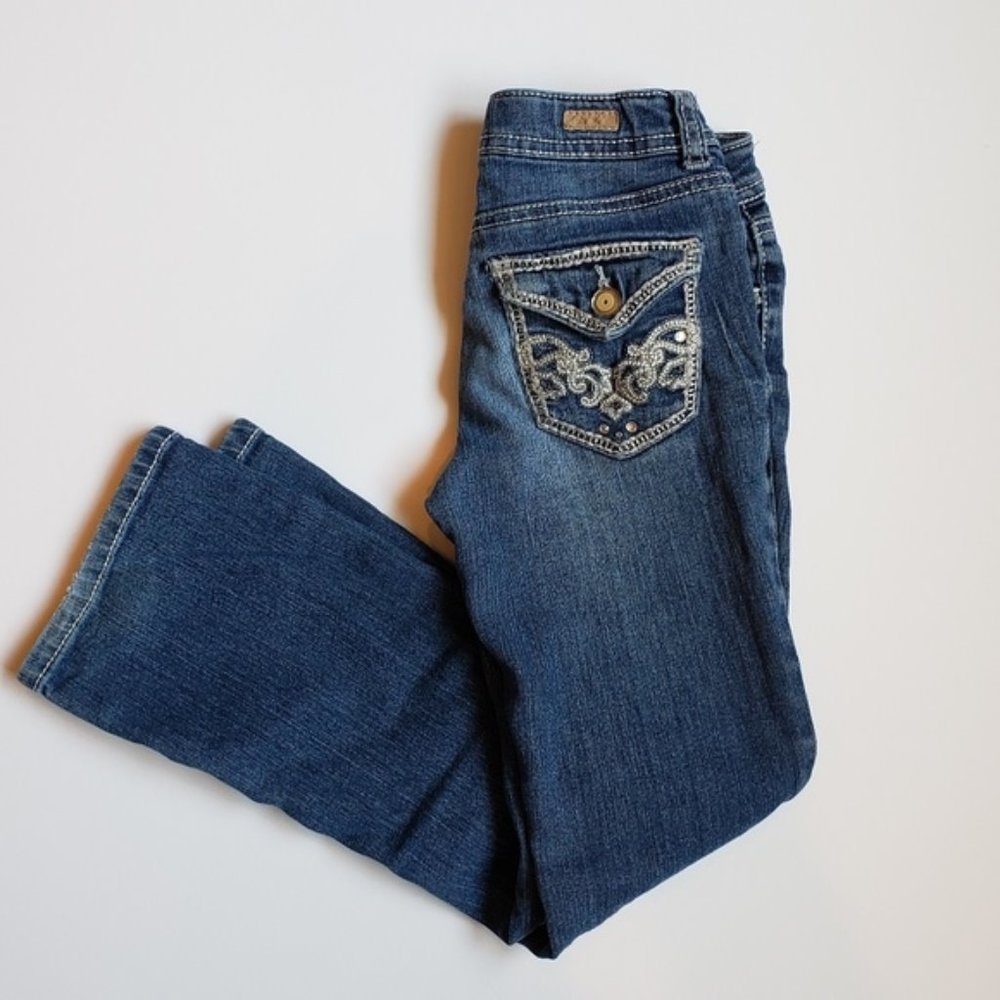 Red Camel jeans embroidered bling Girl sz7